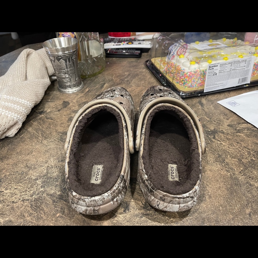 Camo Sherpa lined crocs